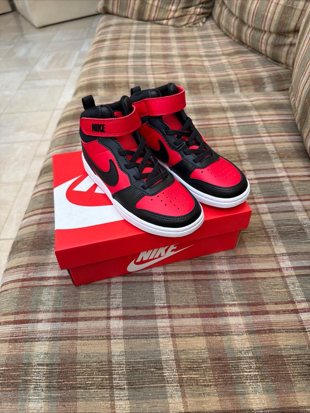 Nike Red and Black High-Top Sneakers